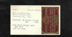 Tidewater AAA 1935 Automobile Assoc. Placa de recompensa de $25... Archivo Angell MFG - Imagen 1 de 2