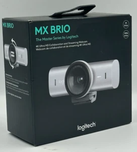 Logitech MX Brio Ultra HD 4K Streaming Webcam, 1080p at 60 FPS, (Pale Grey) -New - Picture 1 of 7
