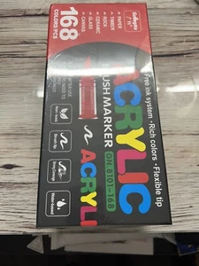 Guangna Acrylic Flexible Brush Tip Markers Set 168 Colors New Factory Sealed - Picture 1 of 1