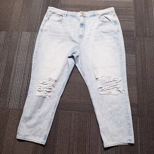 AMERICAN EAGLE Women's Blue Light Washed Distressed 'Mom Jeans' (24) 44x28 - Picture 1 of 10