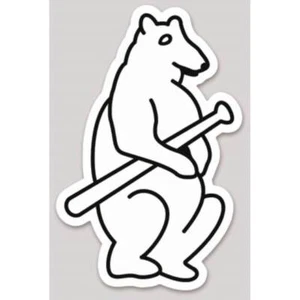 4 Inch Chicago Cubs 1914 White Bear Logo - Die Cut Vinyl Sticker - Picture 1 of 1