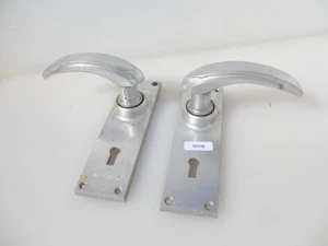 Vintage Metal Lever Door Handles Old Retro Aluminium - Picture 1 of 11