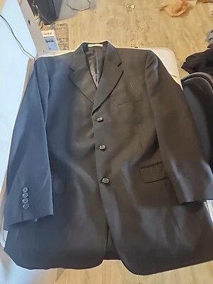 LOUIS FERAUD Hombres Talla 42L Negro Rayas Traje Chaqueta Blazer Tres Botones Como Está Foto 1 de 4