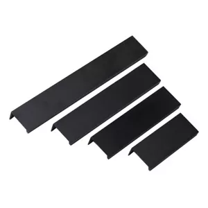 Kitchen lip pulls handles cupboard door cabinet drawer Contemporary Matt Black - Picture 1 of 12