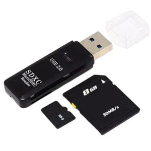 2 in 1 USB 2.0 Card Reader USB to SD TF Memory Card Reader for PC Laptop(Black) - Bild 1 von 12