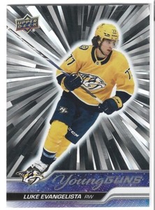 LUKE EVANGELISTA - 2023 24 UPPER DECK SERIES 1 YOUNG GUNS - OUTBURST SILVER