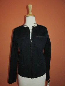 New Ralph Lauren Jeans Co Size S Dark Denim Zip Front  Dressy Jean Jacket - Picture 1 of 10