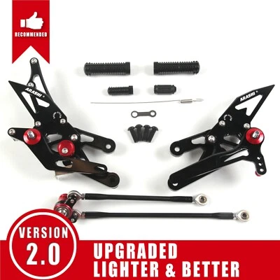 Juegos de reposapiés traseros estriberas para Honda CBR1000RR 2004-2007 CBR600RR 2003-2006 Foto 1 de 4