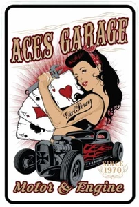 Aces Garage sign Metal funny man cave house decor N740 - Picture 1 of 1