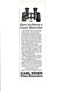 Carl Zeiss Fernglas Printanzeige 1924 Wie man gutes Fernglas auswählt - Bild 1 von 1