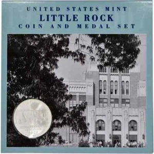 2007-P Little Rock Coin and Medal Set Commemorative Silver Dollar Mint State - Picture 1 of 1