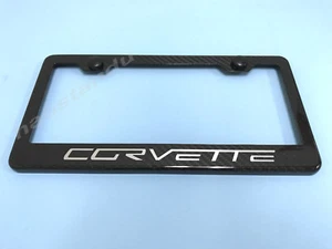 1xCORVETTE Real 3K Twill Weave 100% CARBON FIBER License Plate Frame Holder - Bild 1 von 2