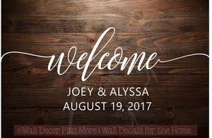 Calcomanías de pared de vinilo con letras de bienvenida pegatina letrero de boda personalizado personalizado - Imagen 1 de 8