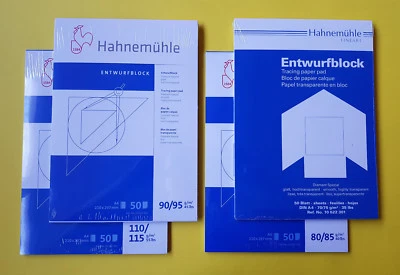 Hahnemühle Entwurfblock DIN A4 oder A3 Transparentpapier Block g/m² wählbar!
