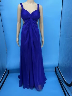 Hermoso Maxi Vestido Largo La Femme Púrpura Espalda Abierta Corte Lateral Talla: 8 Foto 1 de 4