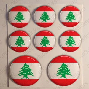 Autocollants Liban Adhésif Drapeau Liban 3D Résine Relief Autocollant Rond - Imagen 1 de 1