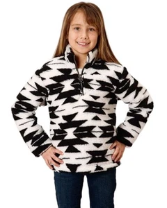 Roper Girls' Southwestern Print Fuzzy Polar Fleece Pullover - 03-298-0250-6195 - Picture 1 of 7