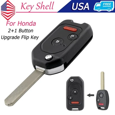 Actualización FUNDA Llavero Control Remoto Abatible para Acura Honda CRV Civic Polit Crosstour Fit Foto 1 de 4