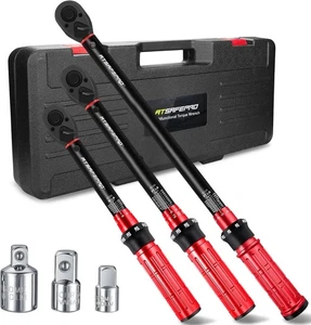 1/4 3/8 1/2" Antrieb Drehmomentschlüssel Set, 72 Zähne Dual Scale verstellbares Werkzeug für Ca - Bild 1 von 7