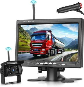 Digital Wireless Rear View Backup Camera 7" Monitor Kit RVs Truck Trailer Bus - Picture 1 of 24