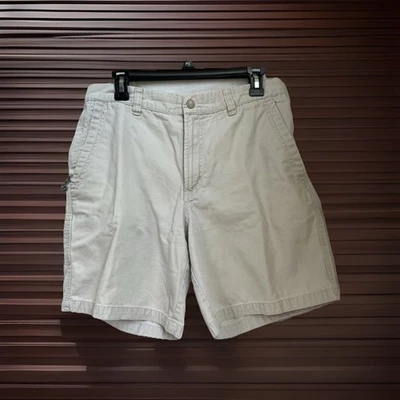 Pantalones Cortos de Carga Columbia para Mujer Senderismo Beige Bolsillos Frente Plano 100% Algodón 12 Foto 1 de 4