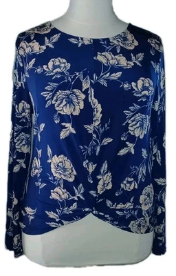 Forever 21+ Plus Mujer 3X/XL Floral Manga Larga Fruncido Elástico Azul Marino Nuevo con Etiquetas  Foto 1 de 4