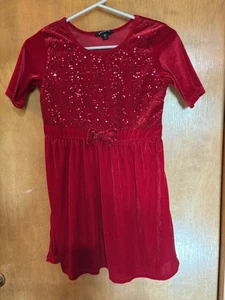 George Girls Red Dress Size L (10-12) - Picture 1 of 3
