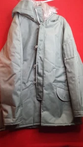 VINTAGE Warm Wear By Nesco Herren XL Kapuze PARKA Heavy Olive Green GESTEPPT - Bild 1 von 11