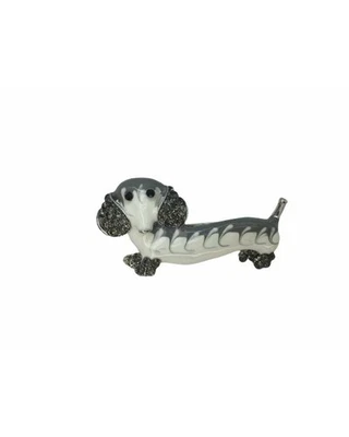 Spilla Bassotto Metallo Base Argento Colori Grigio e Bianco 45x25 Cm AS5190 - Immagine 1 di 2