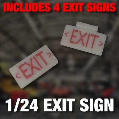 1/24 Diecast Exit Signs ( Includes 2 of Each Variant | 4 in Total ) - Image 1 of 4
