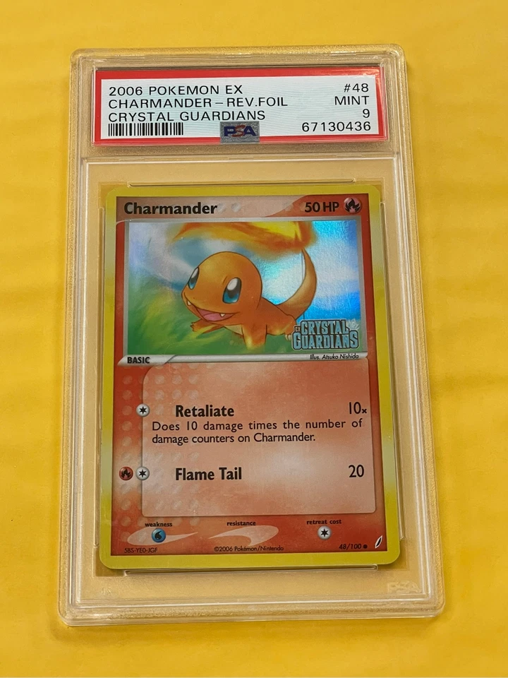 2006 Pokemon EX Crystal Guardians Charmander Reverse Holo Foil #48/100 PSA 9 - Image 1 of 2