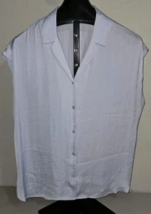 Nice Dressy Nine West Size 1X Button Front Blouse Top Sleeveless Shirt Satiny - Picture 1 of 15