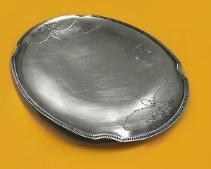 Community Silver Platter Tray Plate Footed Embossed 11" x 9" Vintage - Picture 1 of 18