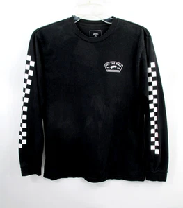 VANS OFF THE WALL Pullover Camiseta Juvenil 14 Negro Monopatín A Cuadros Y2K - Imagen 1 de 11