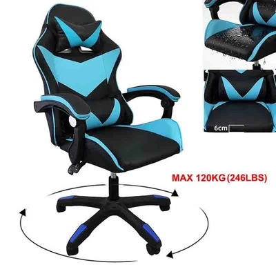 Ergonomic Gaming Chair Adjustable Lumbar Support Headrest -Reclining Office 360°