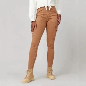 Spanx pull on cargo pants women’s size M brown high rise utility - Picture 1 of 4