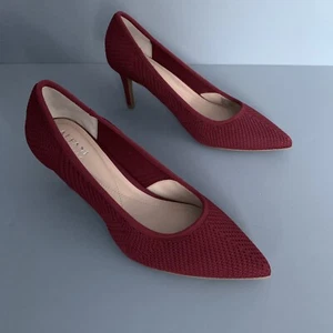 Alfani Jeules Step N Flex Pumps WOMENS 9.5M Red Comfort Slip On Textured Suede - Picture 1 of 12