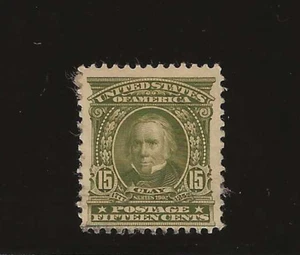 US Scott #309 mint hinged 15c olive green Henry Clay, 1903 Regular Issue, og f/v - Picture 1 of 2