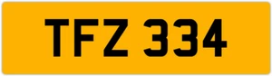 TFZ 334 T 3x3 DATELESS PRIVATE NUMBER PLATE TOM TONY TEL TOD TODD TAM TAJ TRACE - Picture 1 of 1
