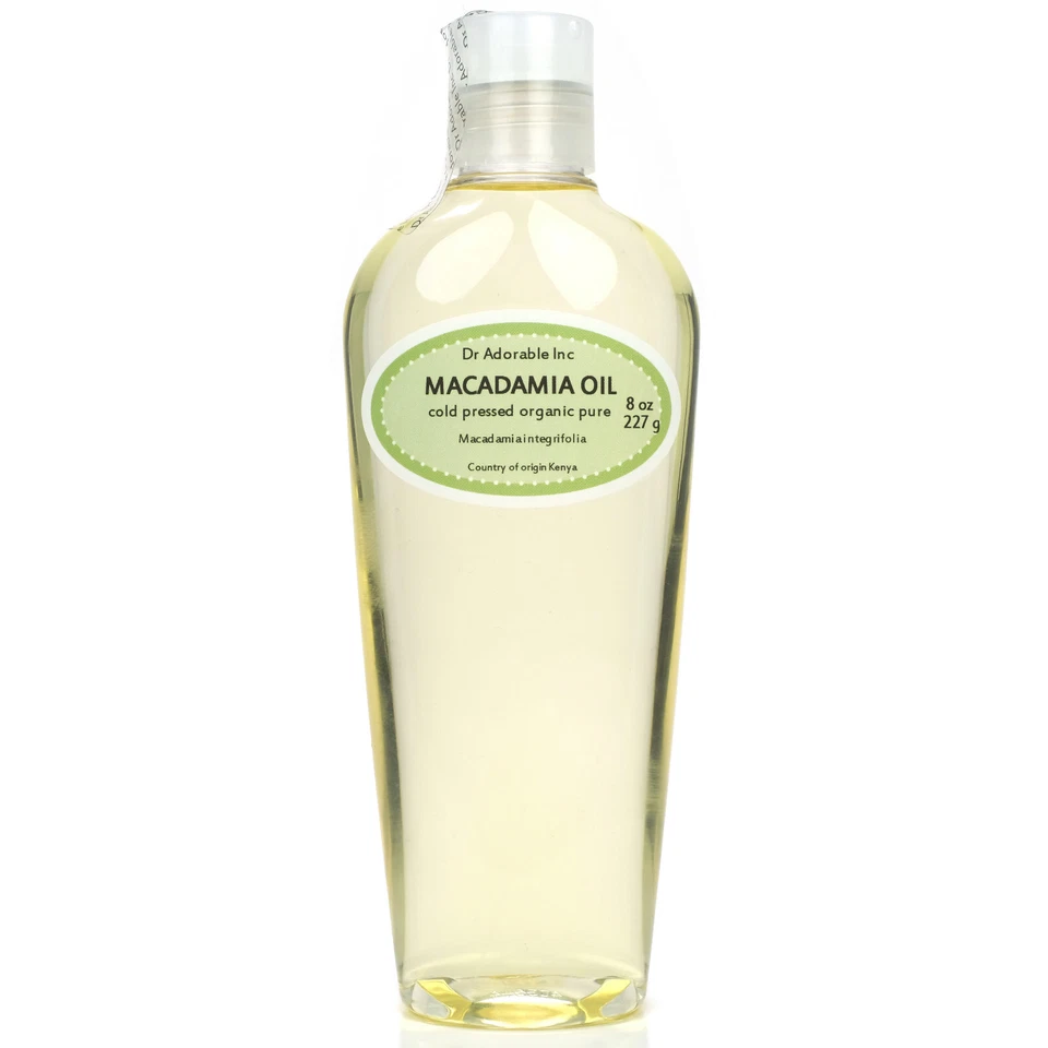 DR. ADORABLE PURE RAW MACADAMIA NUT OIL ORGANIC COLD PRESSED 2 4 8 16 36 oz Gallon, Free S&H