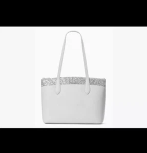 Borsa Kate Spade New York Flash grigio glitter Saffiano nuova con etichetta $359 - Foto 1 di 4