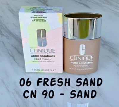 Clinique Acne Solutions Liquid Makeup - 06 Fresh Sand - CN 90 Sand - NEW In Box - Image 1 of 4