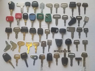 Lot of Heavy Equipment Key Caterpillar 55 Keys Kubota Komatsu John Deere JCB Cat - Image 1 of 4