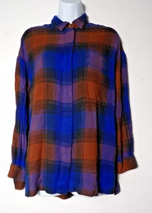 Camisa a cuadros BDG Urban Outfitters para mujer mediana de gran tamaño Lagenlook azul rojo Y2K - Imagen 1 de 14