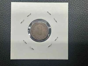 1950 German 1 Pfennig Coin F Bundesrepublik Deutschland Brass Plated Iron - Picture 1 of 2