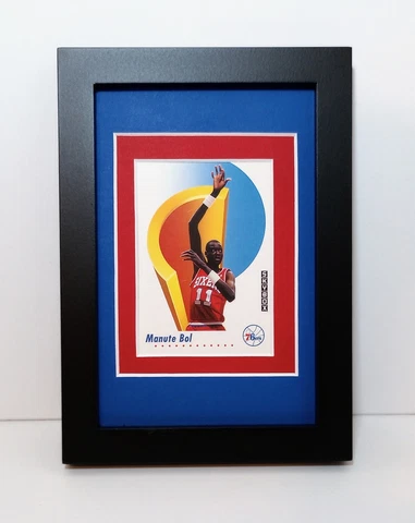 Manute Bol Philadelphia 76ers Display Custom Framed NBA Basketball Card Plaque Cover
