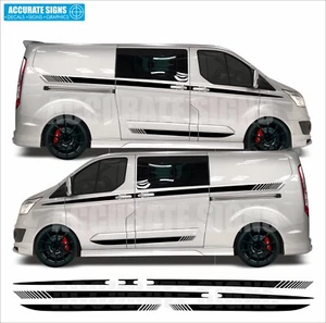 Pegatinas para calcomanías de cámpervan Tourneo con rayas laterales personalizadas de larga distancia entre ejes para Ford Transit - Imagen 1 de 5