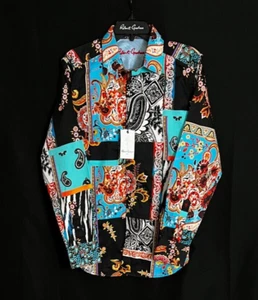 Robert Graham THE WALL $328 Embroidered Medium NWT Classic Fit M FREESHIP! - Picture 1 of 8