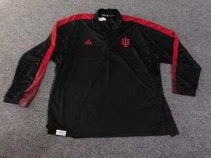 Indiana Hoosiers Adidas Sweatshirt 2XL tall mens black pullover 1/4 zip stretch - Picture 1 of 13