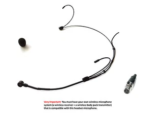 Ultra Lightweight Black Headset Microphone Headworn Mic for AKG Wireless_clear - Picture 1 of 6